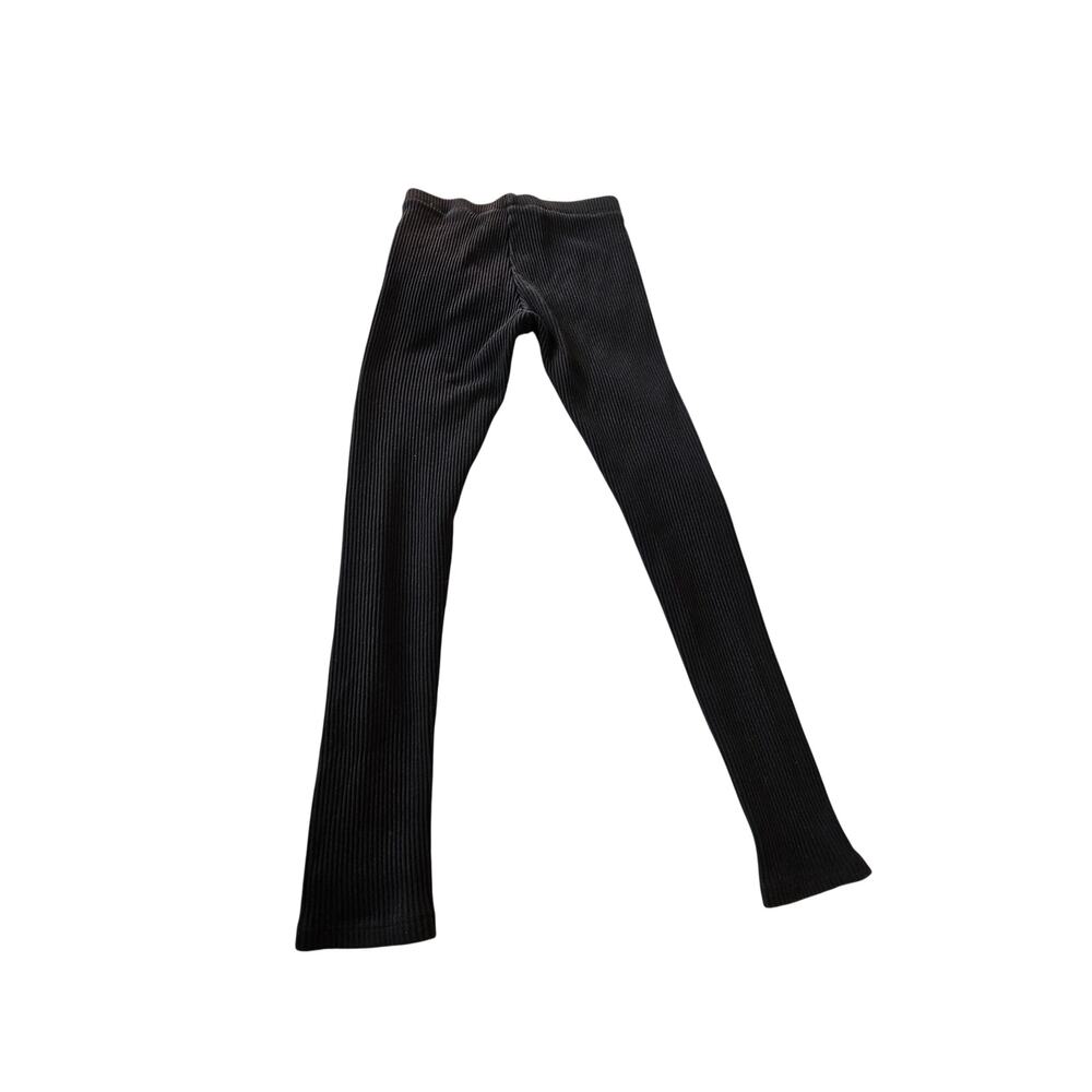 ❤️2/$12 H&M Girls Black Ribbed Leggings, Size 10